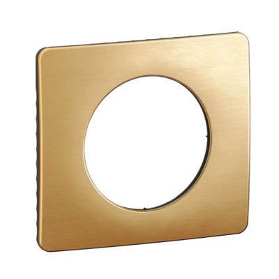 Plaque de finition 1 poste Legrand Céliane CP1221 coloris laiton satiné .90 x P.9 x H.82 mm