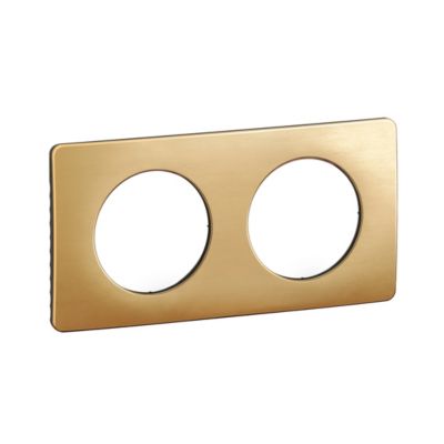 Plaque de finition 2 postes Legrand Céliane CP1222 coloris laiton satiné .161 x P.9 x H.82 mm