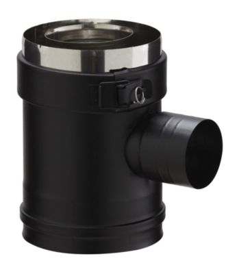 Elément droit de prise d'air à 90° PGI ø100/150 mm noir Poujoulat - Poujoulat