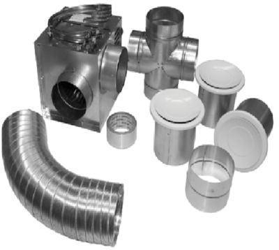 Kit air chaud 400 m3/h - 3 bouches DMO