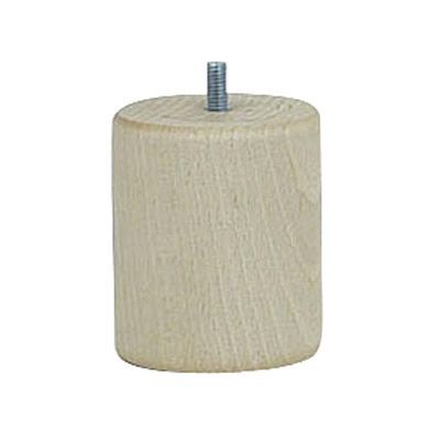 Pied de lit cylindrique H. 80 mm x ø68 mm brut