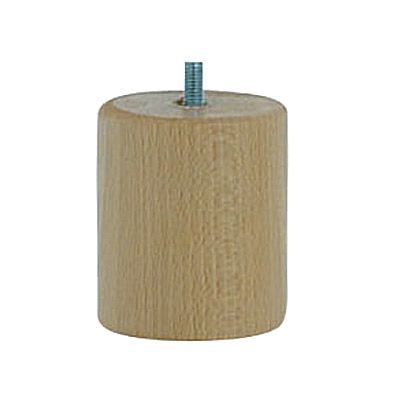 Pied de lit cylindrique H. 80 mm x ø68 mm verni