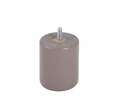 Pied de lit cylindrique en hêtre taupe Bar Plus H. 8 x Ø6,8 cm