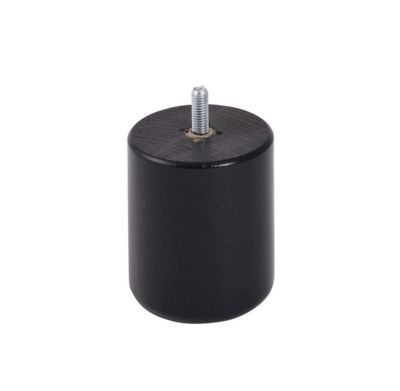 Pied de lit cylindrique en hêtre noir Bar Plus H. 8 x Ø6,8 cm