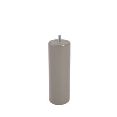 Pied de lit cylindrique en hêtre taupe Bar Plus H. 20 x Ø6,8 cm