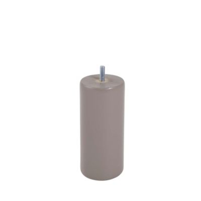 Pied de lit cylindrique en hêtre taupe Bar Plus H. 15 x Ø6,8 cm