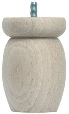 Pied de lit boule H. 100 mm x ø68 mm brut