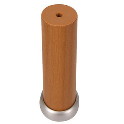 Pied de meuble cylindrique H. 120 mm x ø 38 mm alu merisier