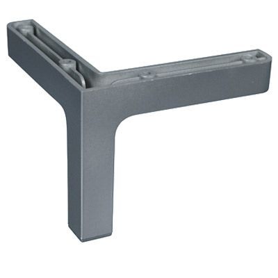 Pied de meuble faux cadre H. 100 mm gris alu