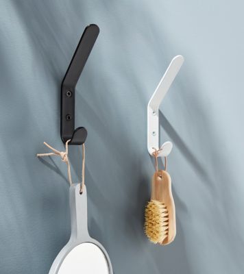 Patère en acier noir peint à fixer 1 tête Bar Plus