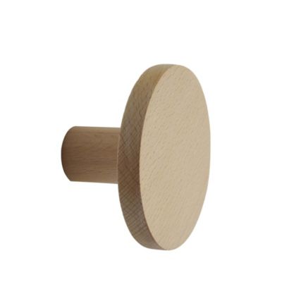 Patère en hêtre brut rond à fixer 1 tête Bar Plus