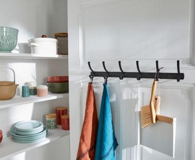 Porte-manteau à fixer Nepal noir 6 têtes