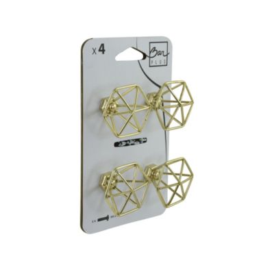 Lot 4 boutons de meuble filaire doré Ø4cm