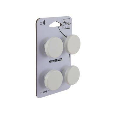 Lot 4 boutons de meuble rond blanc Ø4cm