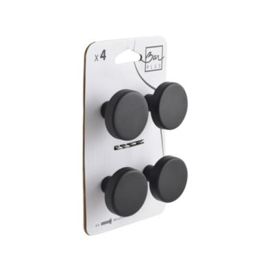 Lot 4 boutons de meuble métal rond noir Ø4cm