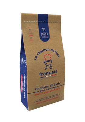 Sac de charbon de bois gros morceaux Soler 6kg
