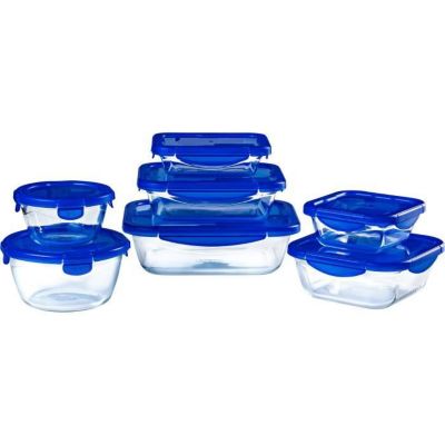 Lot de 7 Boîtes de conservation PYREX Cook & Go Verre Couvercle étanche - vue 3