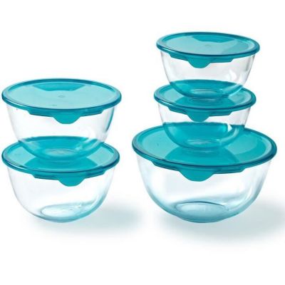 Lot de 5 jattes avec couvercle PYREX 2x + 1x + 2x - vue 2