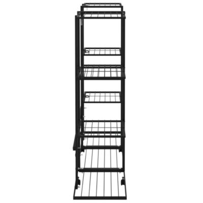 343121 vidaXL Jardinière avec roues 94,5x24,5x91,5 cm Noir Fer