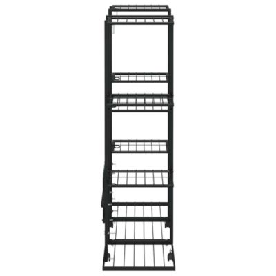 343121 vidaXL Jardinière avec roues 94,5x24,5x91,5 cm Noir Fer