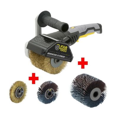 Fartools PACK REX120C RENOVATEUR EXTERIEUR + BROSSE METALLIQUE DE PRECISION + BROSSE A LANIERES ABRASIVES DE PRECISION Gris - vue 2