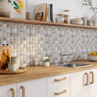 Mosaïque beige 4,8 x 4,8 cm Tahat travertin pierre naturelle