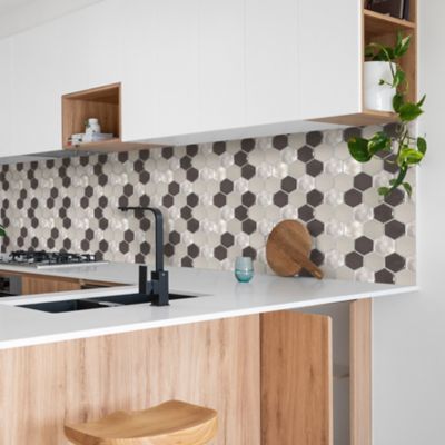 Mosaique verre + aluminium Pluton argent L. 26 x l. 30 cm Mat Inter