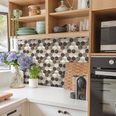 Mosaique aluminium Mercure argent L. 26 x l. 30 cm Mat Inter