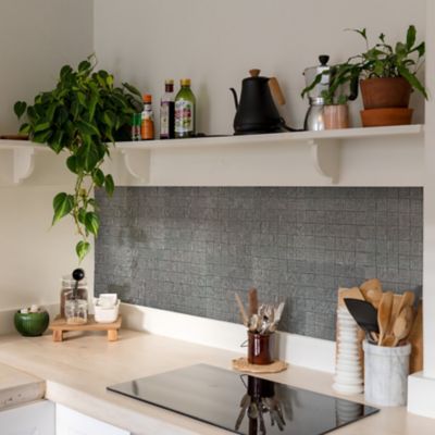 Mosaique verre Gabin gris L. 30 x l. 30 cm Mat Inter