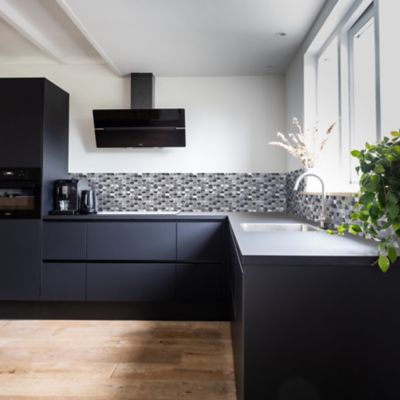 Mosaique aluminium Dana argent L. 29 x l. 29 cm Mat Inter