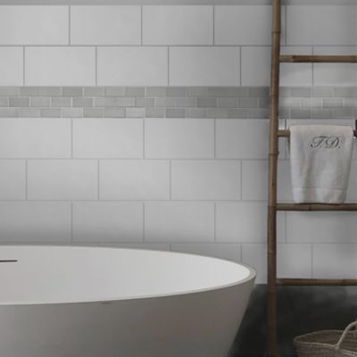 Mosaique céramique Hematite gris L. 28.1 x l. 33.6 cm Mat Inter