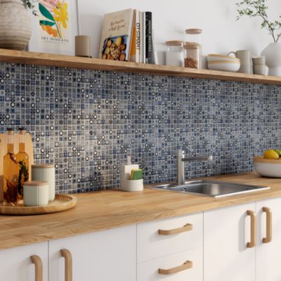 Mosaïque bleu 2,3 x 2,3 cm Leo Mat Inter