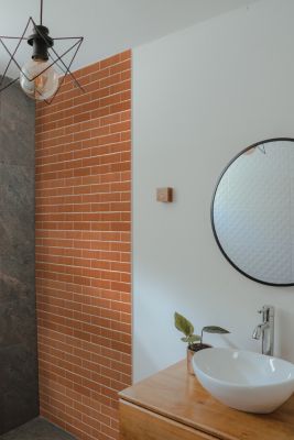 Mosaïque verre recyclé Ondule terracotta L. 28 x l. 29,2 cm Mat Inter