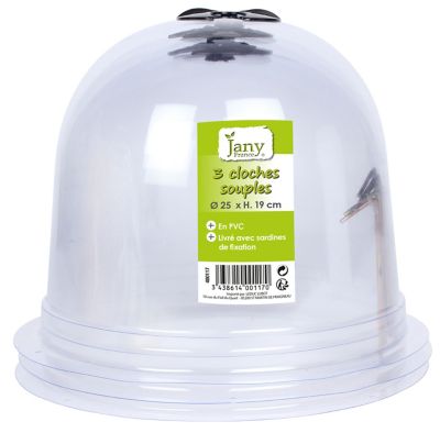 Lot de 3 cloches à salade Jany Ø 25 cm x H. 19 cm transparent