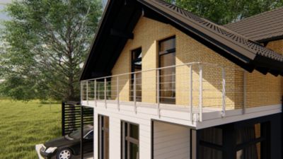 Pack garde-corps : prêt à poser latéral Prestio ral 9006 Kordo