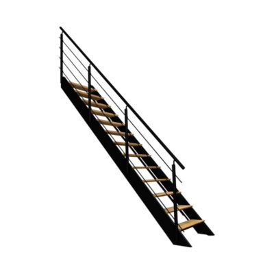 kit Escalier SPECTRA droit avec 13 marches et garde coprs - vue 2
