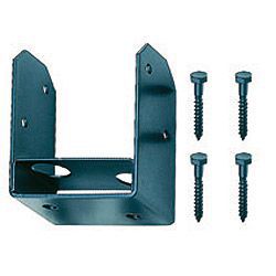 Support pour poteau 70 mm noir en métal