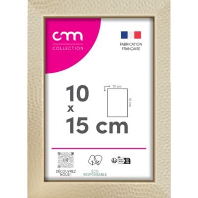 Cadre photo Croisette cm Creation doré martelée l.18 x H.13 cm