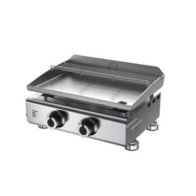 Plancha à  gaz Silvia IIG 2 feux plaque inox l.52.5 x H.23.5 x P.41.4 cm