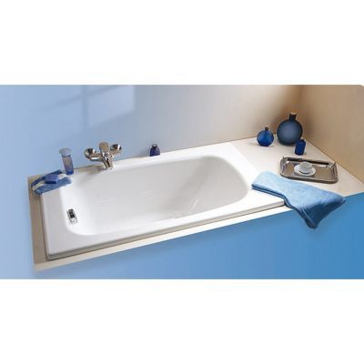 Baignoire rectangulaire Allibert Flavis L.120 x l.70 x H.42 cm en Toplax coloris blanc avec pieds