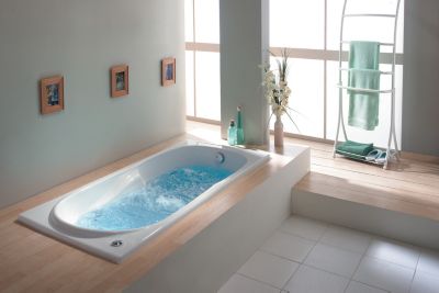 Baignoire balnéo en Toplax 170 x 80 cm, Allibert Carina