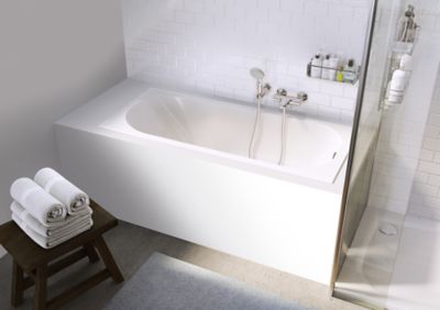 Baignoire rectangulaire Allibert Eria L.160 x l.70 x H.43 cm en acrylique coloris blanc avec pieds