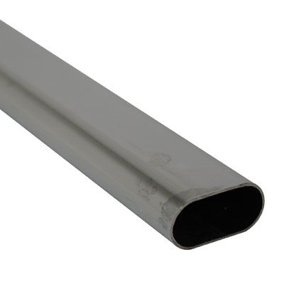 Tringle de penderie ovale acier chromé 1,5 m de 3 x 1,5 cm