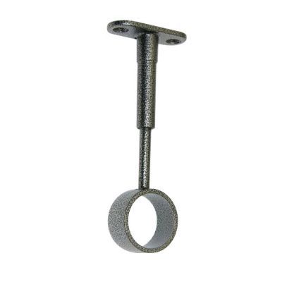 Diall - 2 supports acier chromé noir pour tringle de penderie Ø2,5 cm
