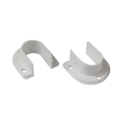 Diall - 2 naissances plastique blanc pour tringle de penderie ø1.6 cm