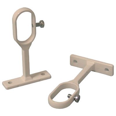 Diall - 2 supports acier laqués blanc pour tringle de penderie 3 x 1,5 cm