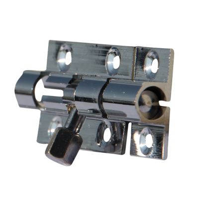 Verrou à pêne rond Diall 40 mm laiton chromé