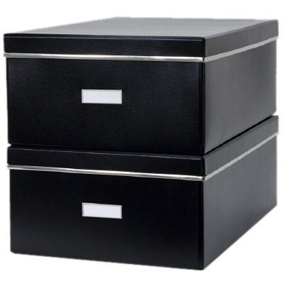 Image of 2 boîtes de rangement Manhattan T3 coloris noir 3454975518843_CAFR