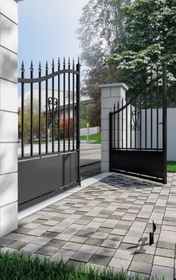 Portail fer Braga noir - 300 x h.120/174 cm