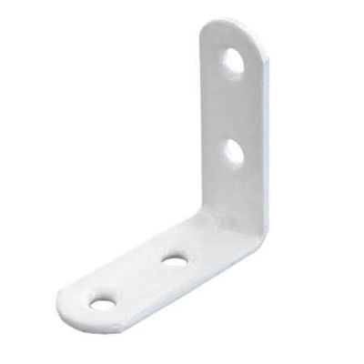 4 Equerres de chaise Acier Blanc l.14 x H.30 x P.30 mm
